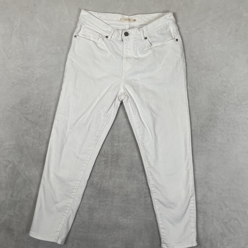 Levi's Classic Crop Jeans Womens 30White Stretch Denim Cropped Pants